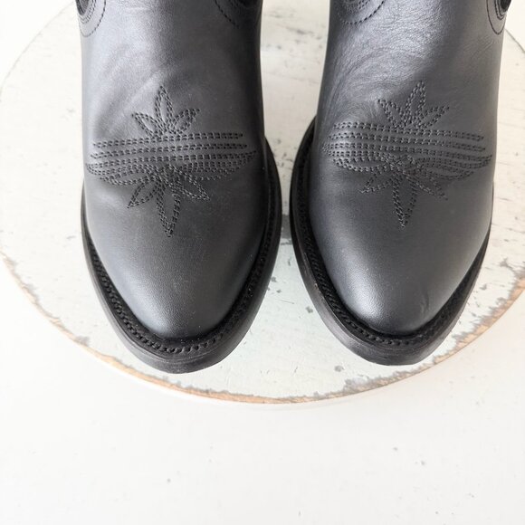 Lane JENTRY Knee High Womens Cowboy Boots 8.5 Black Leather Western Cowgirl Tall - Picture 6 of 10